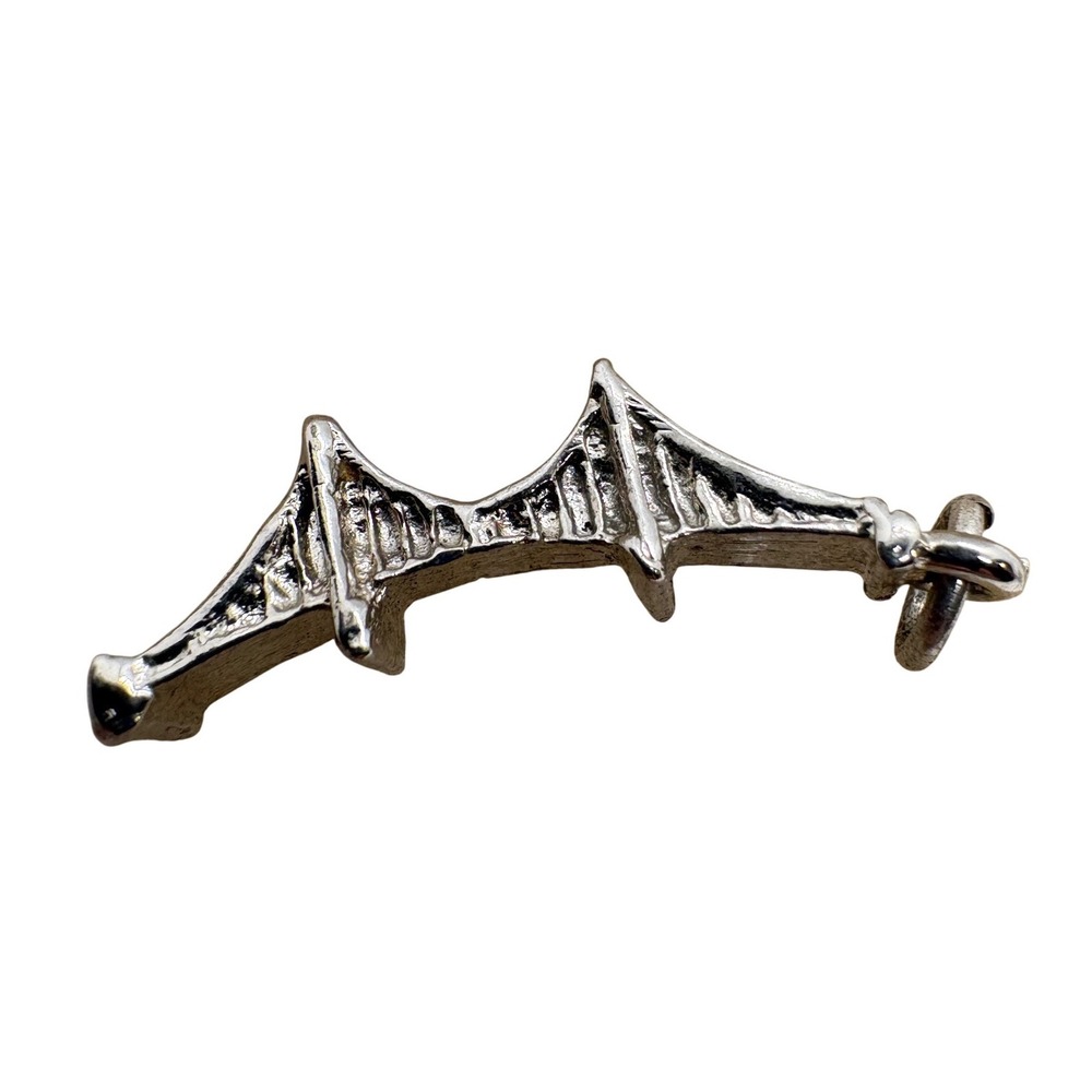 Vintage Silver Tone Golden Gate Bridge San Francisco Souvenir Charm Pendant